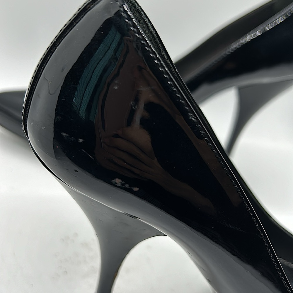Prada Authenticated Black Patent Leather Stiletto Heel Shoes **Sz 38/US Size 8** - Picture 13 of 14